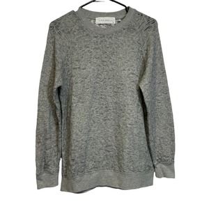IRO Gray Knit Crochet Long Sleeve‎ Pullover Lightweight Sweater Size M